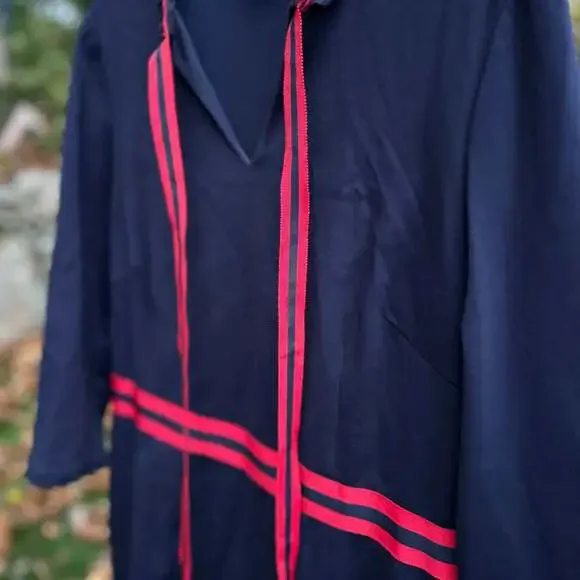Boden Dress Annette Ponte Dress  Gently used Size 12 Navy Blue & Red. - Picture 5 of 6